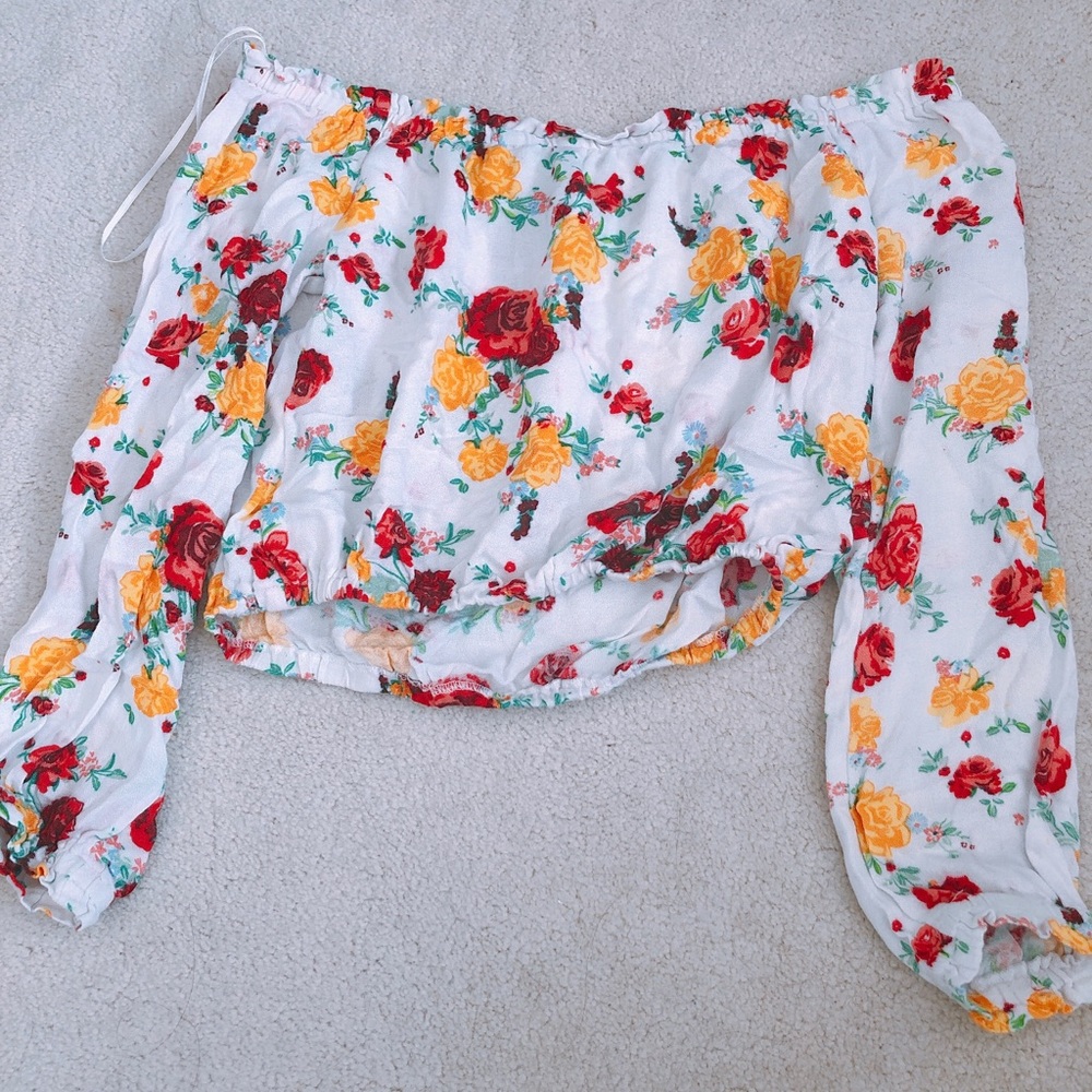 Off the shoulder flower top